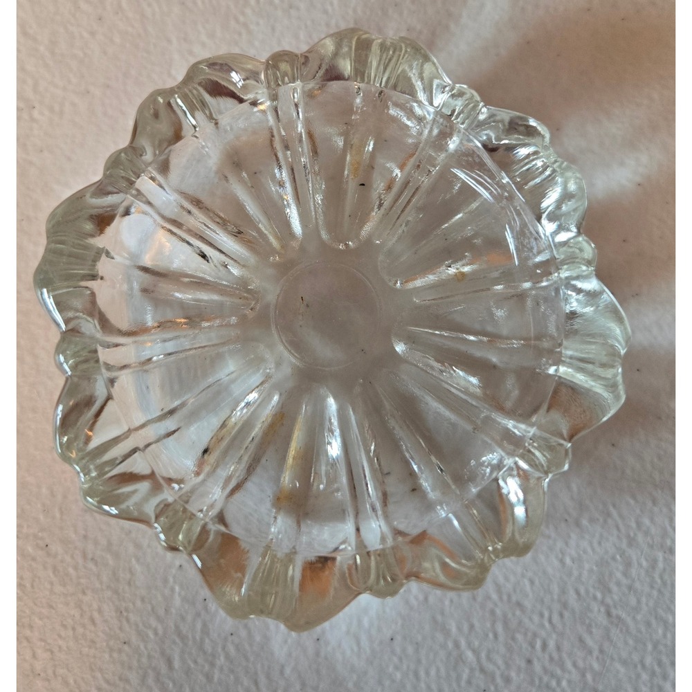 Vintage Glass Ashtray Lot Clear Amber Heavy MCM Tobacciana Barware 3pc - Picture 6 of 7